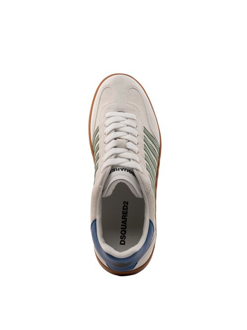 Sneakers Boxer in pelle bianco, verde, blu DSQUARED2 | SNM0364 14170001M1910